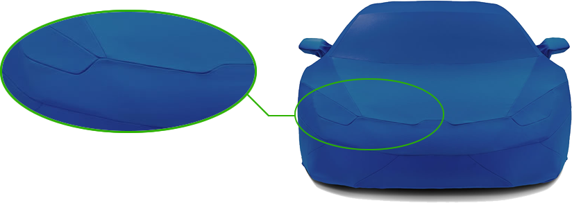 POINTヘッドライト、ボンネットも再現